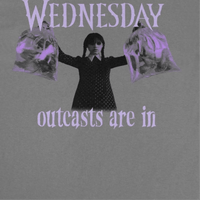 Wednesday Outcasts Are In Charcoal T-Shirt rockit-t-shirts.myshopify.com #Indie_Vinyl_Den#