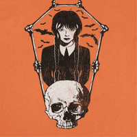 Wednesday Skull and Bones Frame Orange T-Shirt rockit-t-shirts.myshopify.com #Indie_Vinyl_Den#