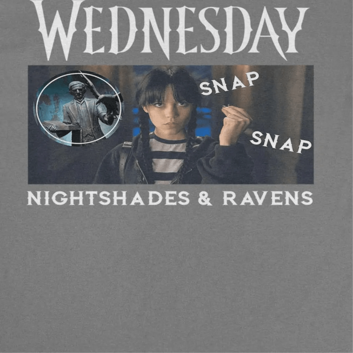 Wednesday Snap Snap Charcoal T-Shirt