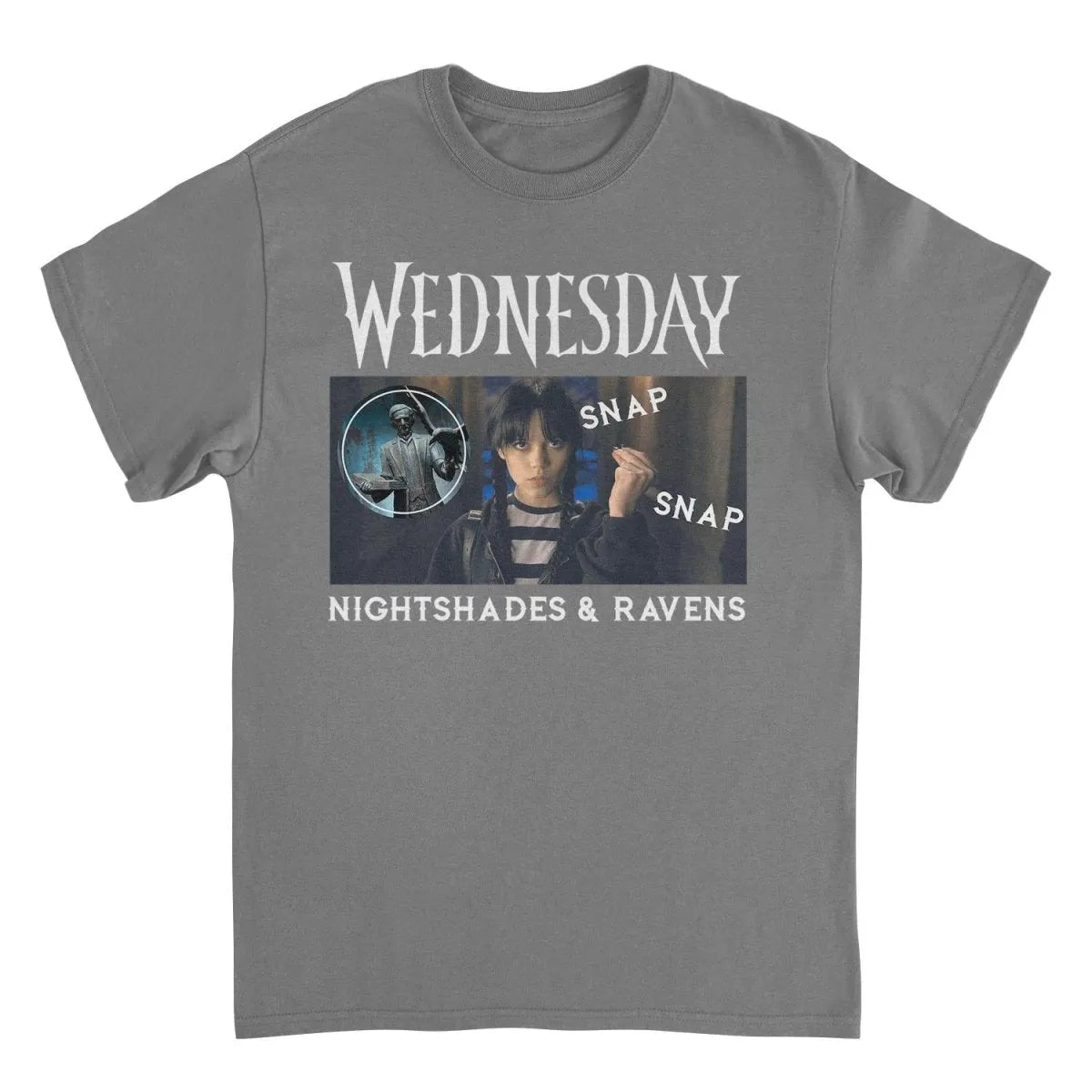 Wednesday Snap Snap Charcoal T-Shirt