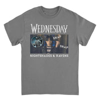 Wednesday Snap Snap Charcoal T-Shirt rockit-t-shirts.myshopify.com #Indie_Vinyl_Den#