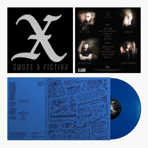 X - Smoke & Fiction - Blue Color Vinyl Record rockit-t-shirts.myshopify.com #Indie_Vinyl_Den#