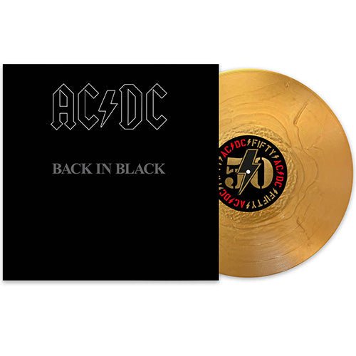AC/DC - Back in Black (50th Anniversary) - Gold Color Vinyl Record ...