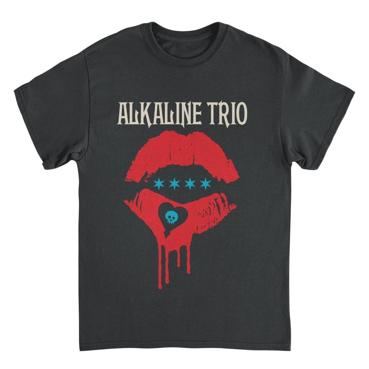 Alkaline Trio Riot Fest Lips Front Black T-Shirt - Indie Vinyl Den