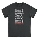 Christmas T-Shirt - Reindeer Names - Indie Vinyl Den