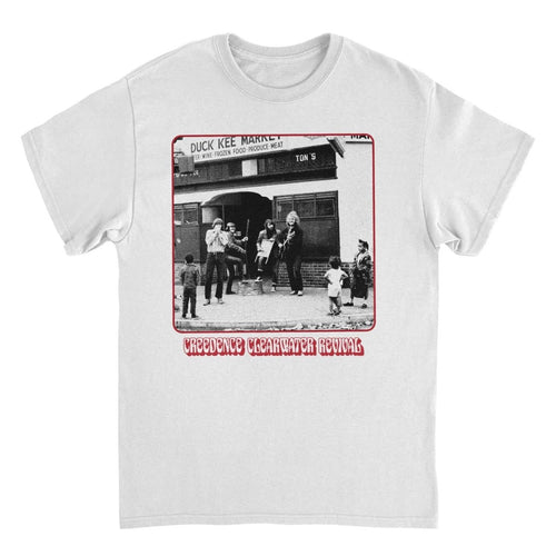 Credence Clearwater Revival CCR Market Band Photo White T-Shirt - Indie Vinyl Den