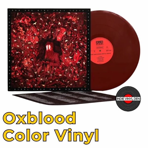 IRON & WINE - HEN'S TEETH - Oxblood Color Vinyl Record IMPORT