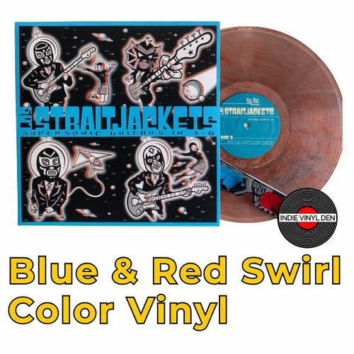 Los Straitjackets - Supersonic Guitars in 3-D - RED & BLUE SWIRL Color Vinyl Record