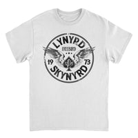 Lynyrd Skynyrd Firebird 1973 Ace Circle Back White T-Shirt - Indie Vinyl Den