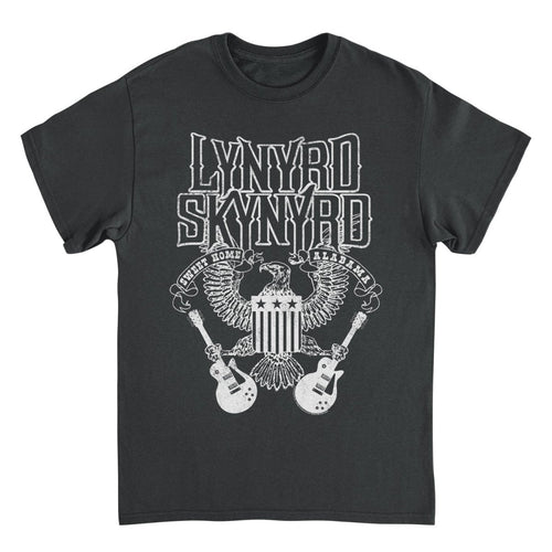 Lynyrd Skynyrd Guitars American Shield White Black T-Shirt - Indie Vinyl Den