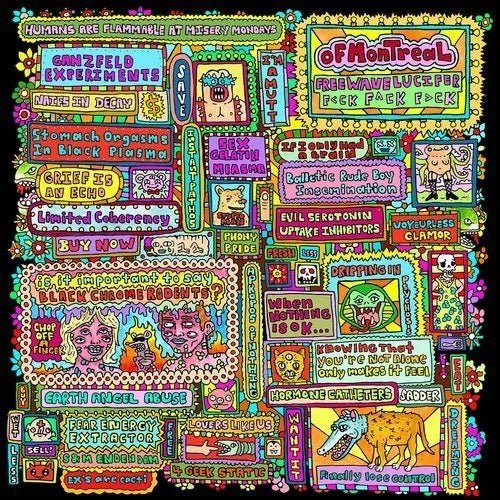 of Montreal Freewave Lucifer f<ck f^ck f>ck - Cyan Color Vinyl Record LP