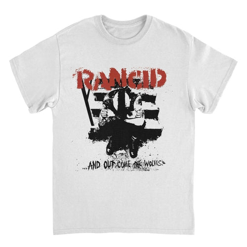 Rancid And Out Come the Wolves Artwork Black White T-Shirt - Indie Vinyl Den