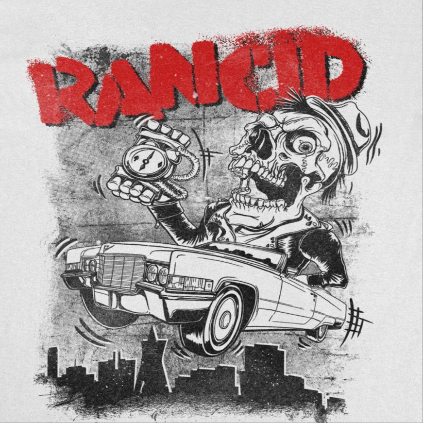 Rancid Cadillac White T-Shirt - Indie Vinyl Den