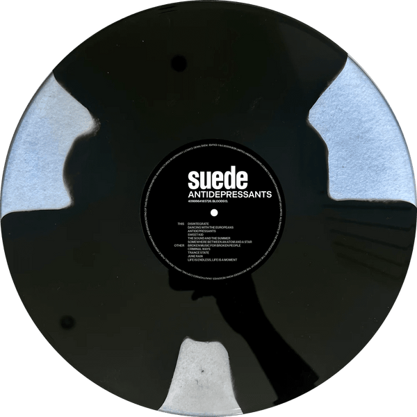 Suede - Antidepressants - ‘Broken’ Effect crystal Clear & Black Color Vinyl