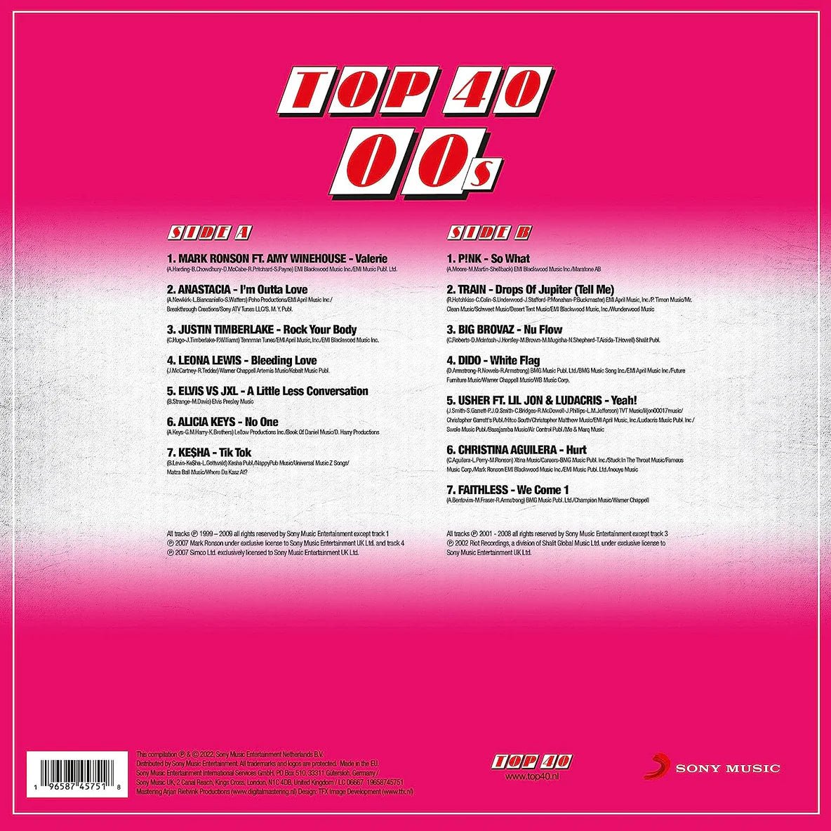 TOP 40 - 00s -  Pink Color Vinyl Record