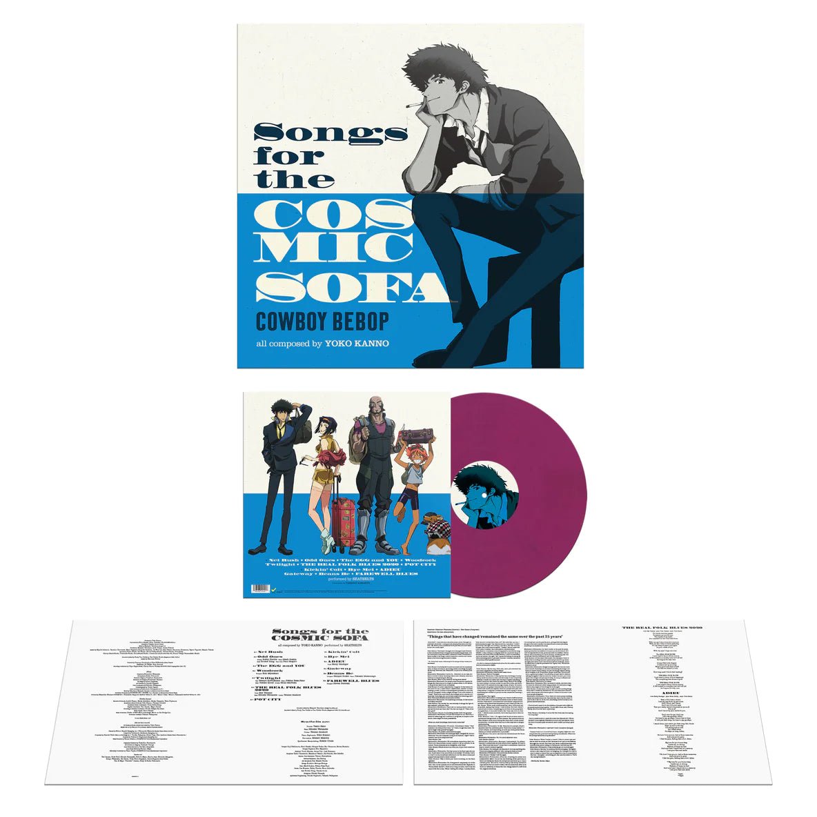 Cowboy Bebop: Songs from the Cosmic Sofa - Seatbelts - Pink and dark blue marbled color vinyl - Indie Vinyl Den