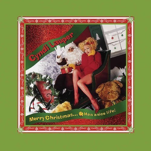 Cyndi Lauper - Merry Christmas…Have a Nice Life! - Clear with Red & White "Candy Cane" Swirl Color Vinyl Record 