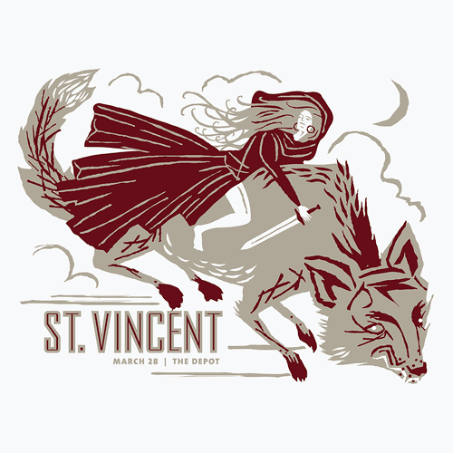 ST. VINCENT Salt Lake City 2014 Gig Poster - Indie Vinyl Den