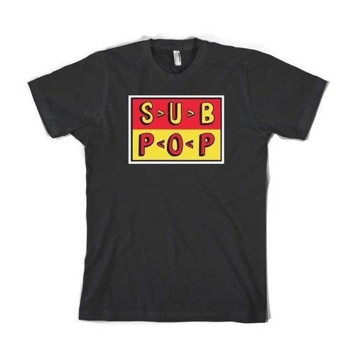Sub Pop Cartoon Logo Ketchup & Mustard Black T-Shirt - Indie Vinyl Den