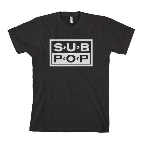 Sub Pop Logo Black w/ White Shirt - Indie Vinyl Den