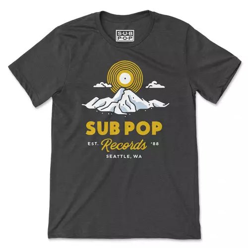Sub Pop Mountain Dark Heather Grey T-Shirt - Indie Vinyl Den