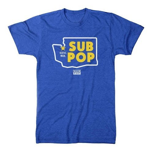Sub Pop WA State Thick Lines Royal Blue T-Shirt - Indie Vinyl Den