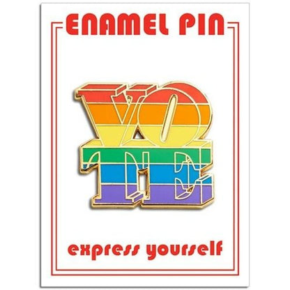 VOTE (Rainbow) Enamel Pin - Indie Vinyl Den